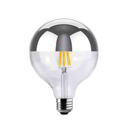 G125 LED Globe Mirror Crown Silver 125mm E27 Warm White 240V