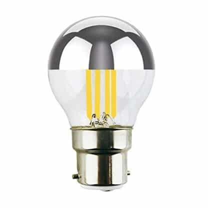 LED Crown Silver 4W Golf Ball General Light Bulb UK 240V - BC Ba22 Base