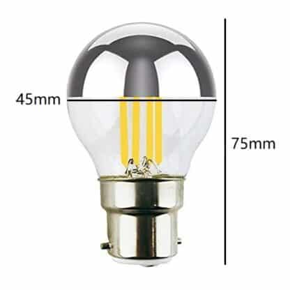 LED Crown Silver 4W Golf Ball General Light Bulb UK 240V - BC Ba22 Base - Image 2