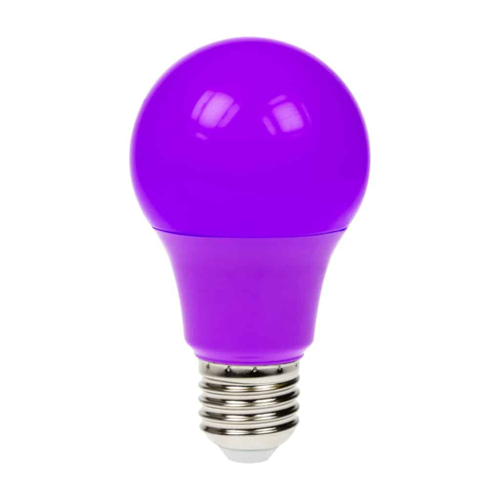 Purple Colour Led LED E27 5W GLS A60 Light Bulb 110V - Purple - UK LIGHT STORE