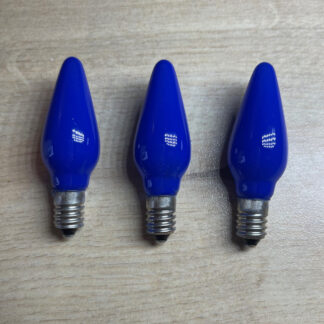 3X BLUE Replacement Christmas Light Bulbs 20V 3W E10 Opaque Multi Coloured Small MES Screw In Cone Shaped Bulbs
