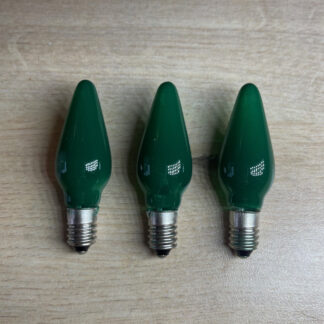 3X GREEN Replacement Christmas Light Bulbs 20V 3W E10 Opaque Multi Coloured Small MES Screw In Cone Shaped Bulbs