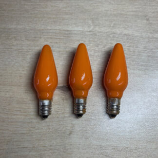 3X ORANGE Replacement Christmas Light Bulbs 20V 3W E10 Opaque Multi Coloured Small MES Screw In Cone Shaped Bulbs