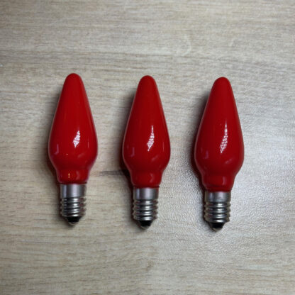 3X RED Replacement Christmas Light Bulbs 20V 3W E10 Opaque Multi Coloured Small MES Screw In Cone Shaped Bulbs