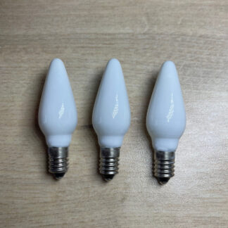 3X WHITE Replacement Christmas Light Bulbs 20V 3W E10 Opaque Multi Coloured Small MES Screw In Cone Shaped Bulbs