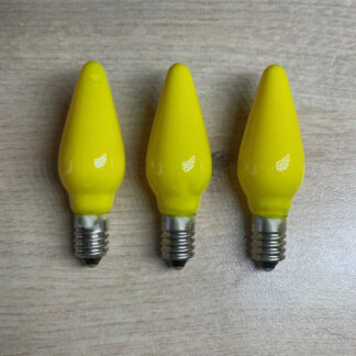 3X YELLOW Replacement Christmas Light Bulbs 20V 3W E10 Opaque Multi Coloured Small MES Screw In Cone Shaped Bulbs